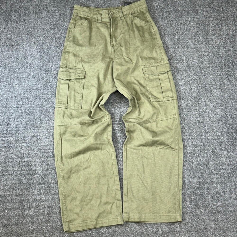 H&M Divided Womens Olive Green Wide Leg Cargo Pants Size 4 Utility Streetwear